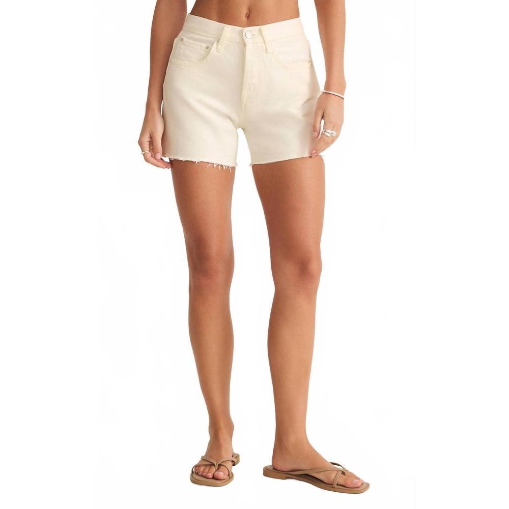 Z Supply High Waist Women Shorts in Cream